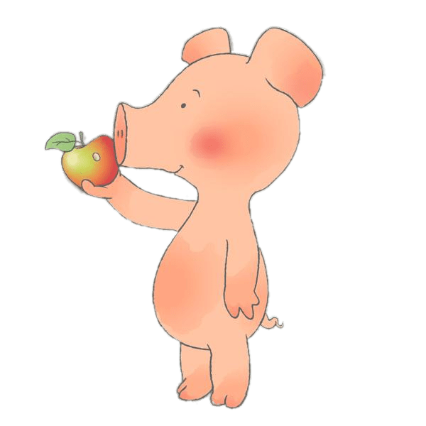 Wibbly Pig Eating An Apple