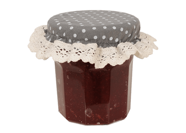 Jam Jar With Grey Polka Dot Cover