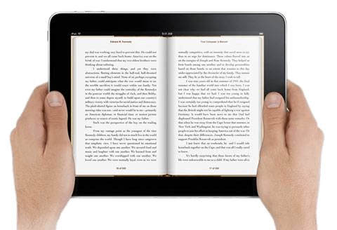 Two Hands Holding E-Book