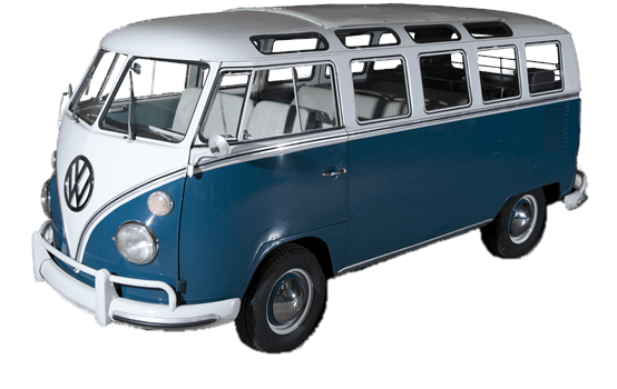 Blue Volkswagen Camper Van