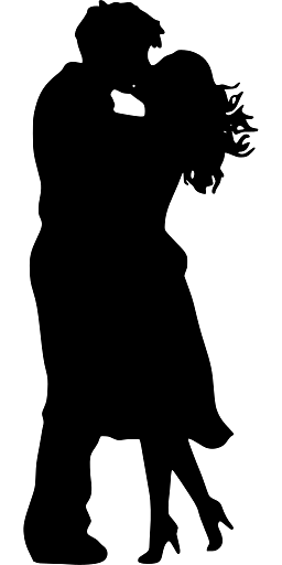 Silhouette of a Kissing Couple