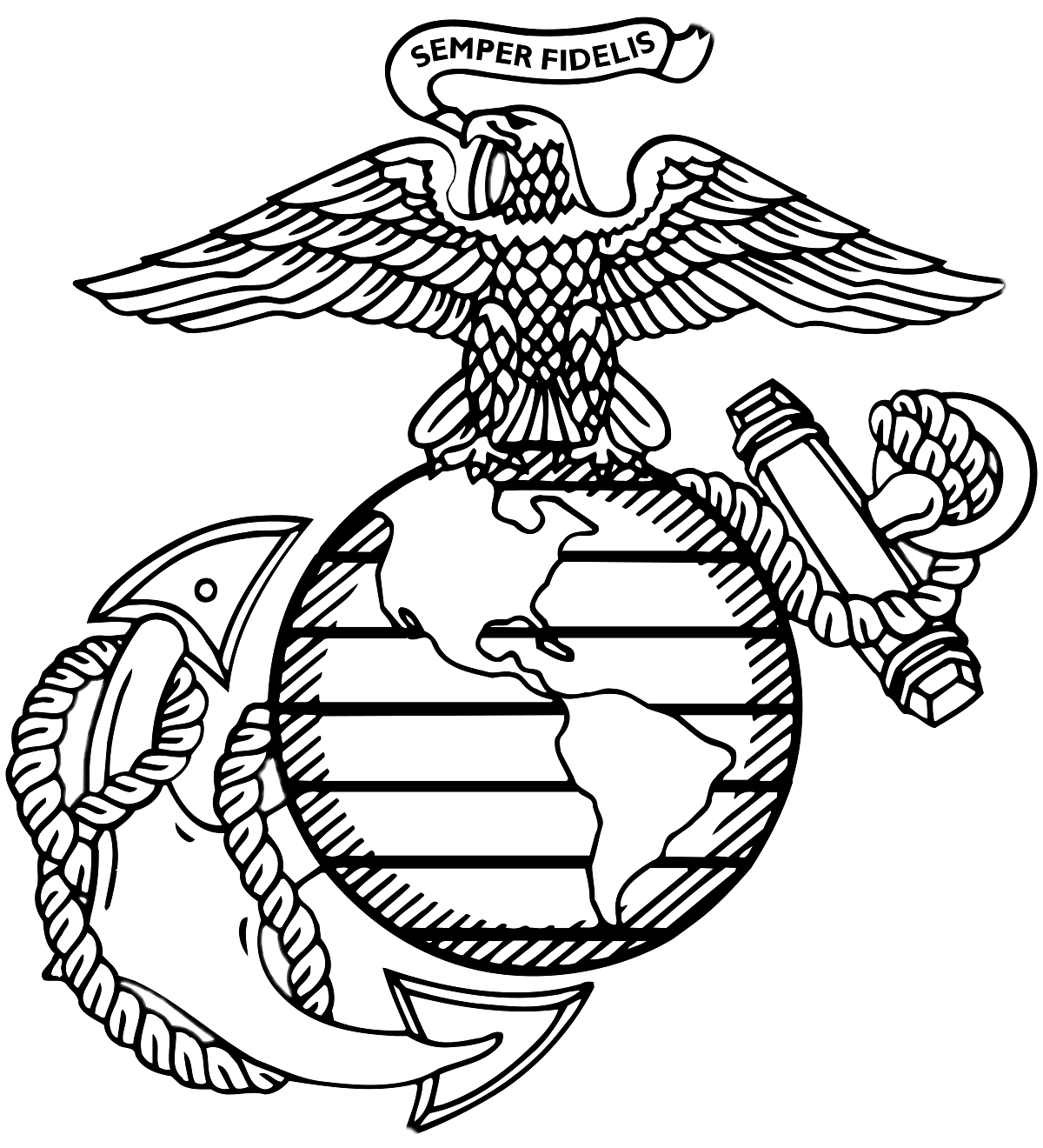 USMC Symbol Black and White