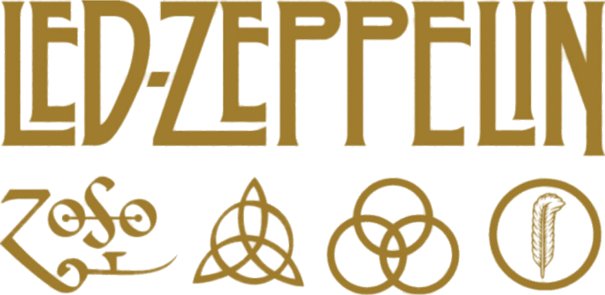 Led Zeppelin Logo and Symbols Gold