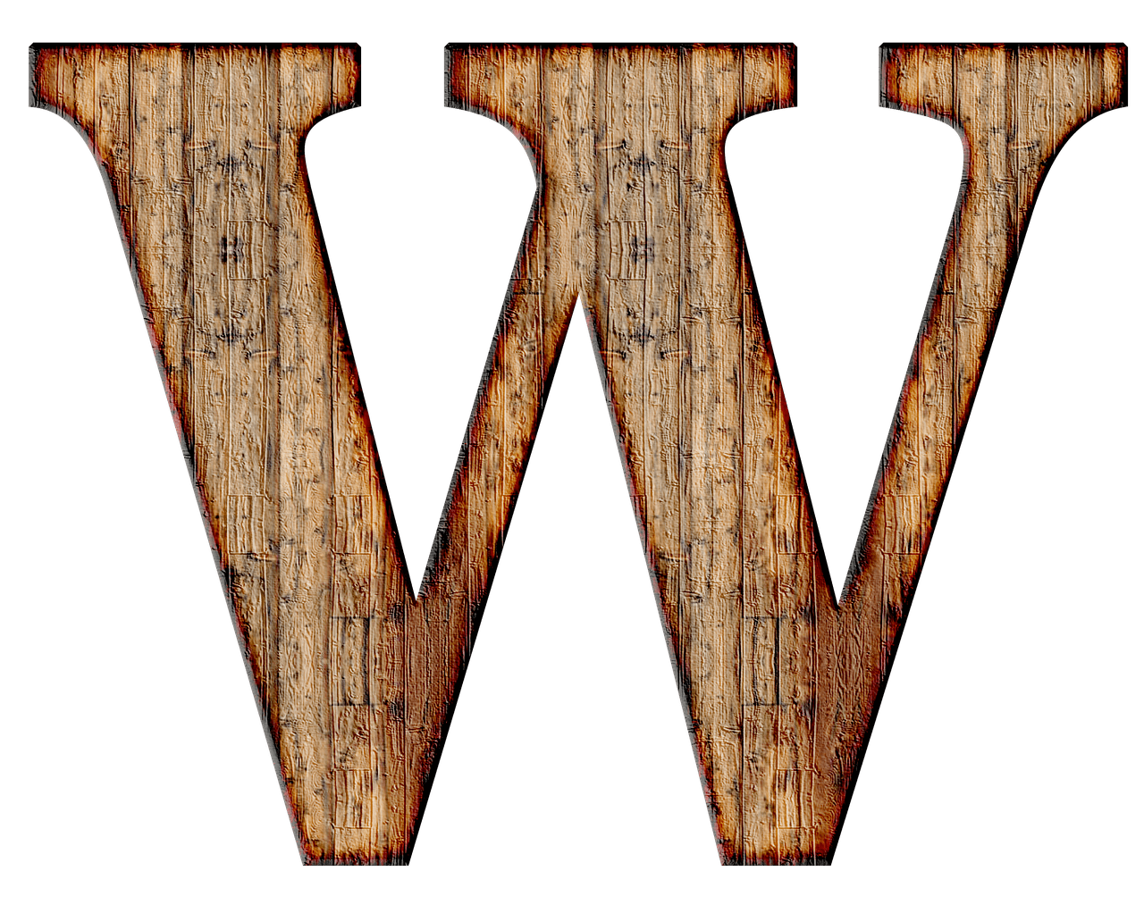Wooden Capital Letter W