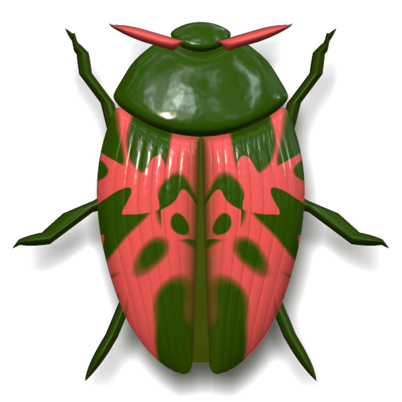 Ladybug Dark Green and Pink