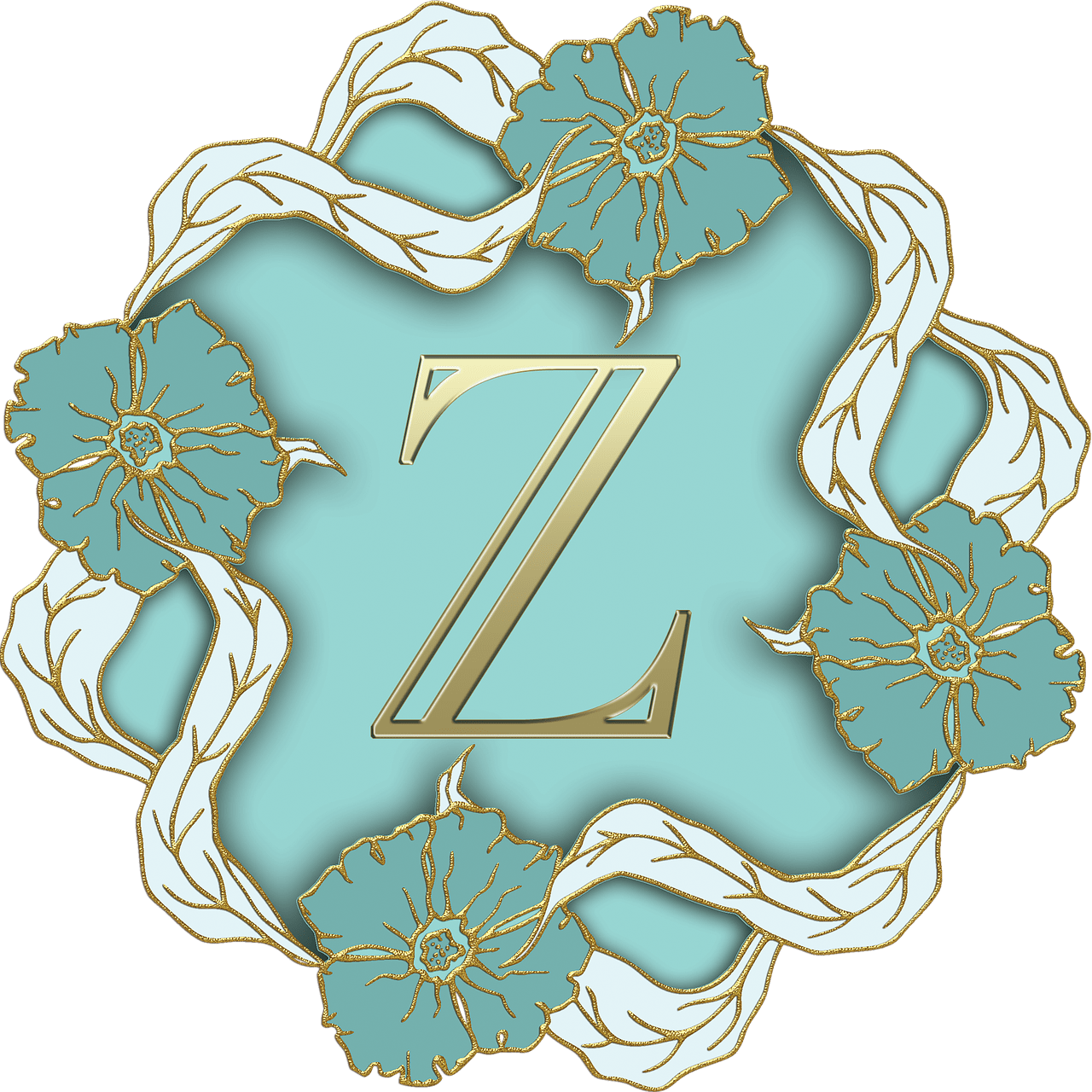 Flower Theme Capital Letter Z