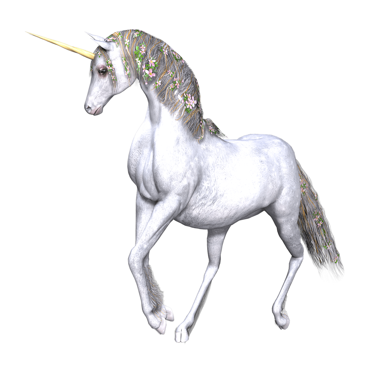 Full White Unicorn Flowers In Manes