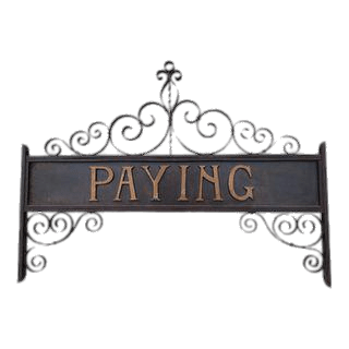 Iron and Bronze Bank Sign