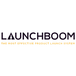 Launchboom logo and slogan