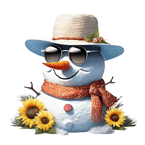Snowman Waiting for Summer