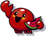 Pikmi Pop Mooli the Crab eating Watermelon