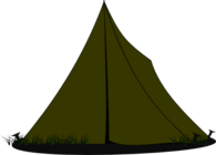 Small Green Camping Tent Clipart
