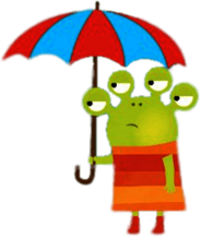The Alien Holding An Umbrella