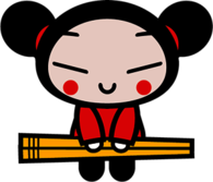 Pucca Holding Chopsticks