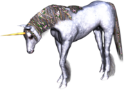 Full White Unicorn Head Down