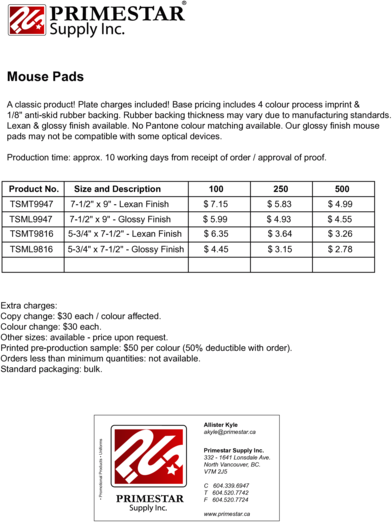 Primestar Supply Inc