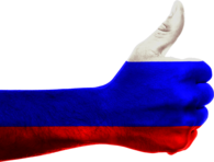 Hand Russian Flag