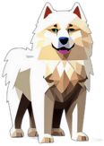 Samoyed, Children'S Cartoon Animation Style - Full Body, Single View, No Shadow