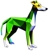 Greyhound, Children'S Cartoon Animation Style - Full Body, Single View, No Shadow