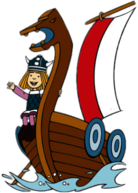 Vic the Viking on Drakar Ship