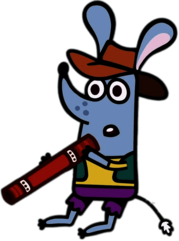 Boj Character Pops Blowing the Didgeridoo