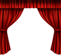 Open Red Stage Curtains With Tie Backs
