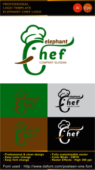 Logo elephant chef