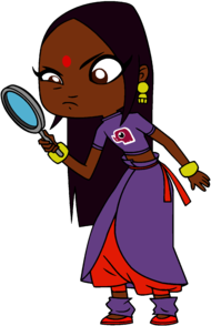 Sally Bollywood Holding A Magnifying Glass