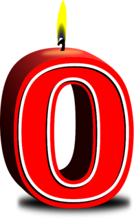 Red Number 0 Birthday Candle