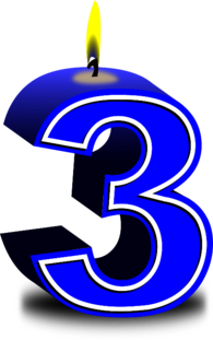 Number 3 Birthday Candle