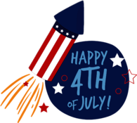 Happy 4th of July fireworks rocket