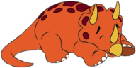 Trike the Triceratops Dinosaur Sleeping