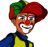 Clown with Oversized Cap
