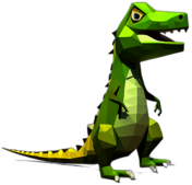 Iguana, Cartoon Character - In The Style Of Pixar, Single View, No Shadow