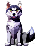 Siberian Husky, Children'S Cartoon Animation Style - Full Body, Single View, No Shadow