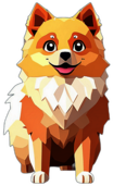 Pomeranian, Children'S Cartoon Animation Style - Full Body, Single View, No Shadow