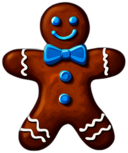 Snowflake-Patterned Gingerbread Man With Blue Icing, Minimalist - Gingerbread Men, Decorated For Christmas, With Colorful Details And Icing, Single Item, No Shadow