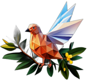 Origami Style Peace Dove, Paper Folds, Holding An Olive Branch., In The Style Of A Cartoon Animation Character - Full Body, Single View, No Shadow