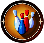 Bowling Alley, Minimalist App Icon - Circle Icon Bevel Border