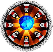 A community center hosting a gospel choir, their harmonious voices lifting the spirits of all present. low poly app icon