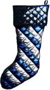 Quilted Blue and Silver Christmas Stocking