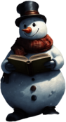 Snowman Reading a Book