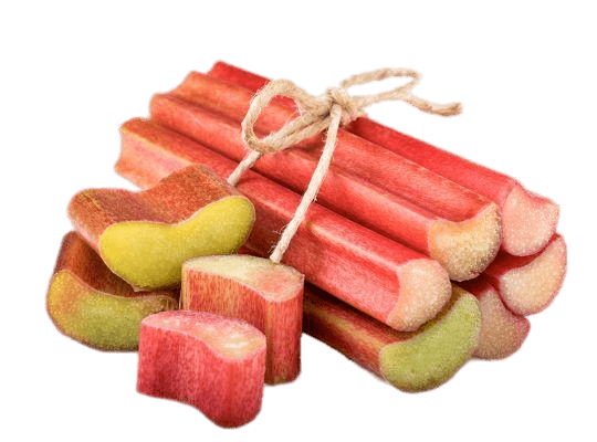 Sticks Of Rhubarb and Cut Up Pieces