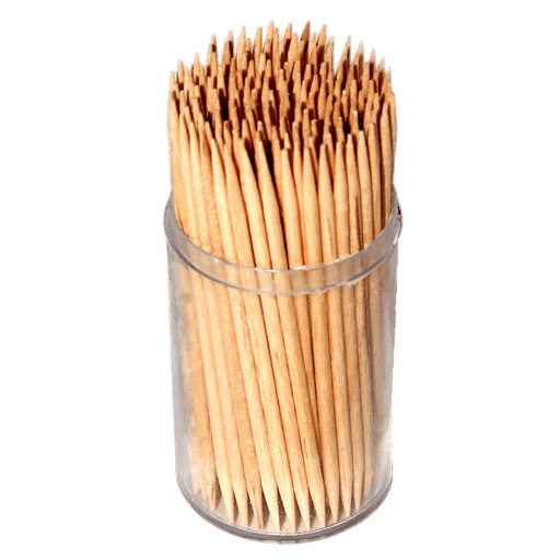 Bamboo Toothpicks In Round Pot