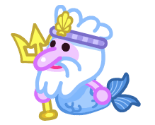 Uncle Scallops the Cranky Codfather Swimming Left