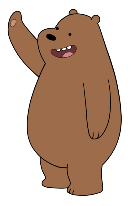 We Bare Bears Grizzly Waving