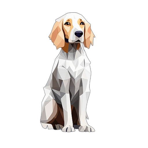 English Setter, Children'S Cartoon Animation Style - Full Body, Single View, No Shadow