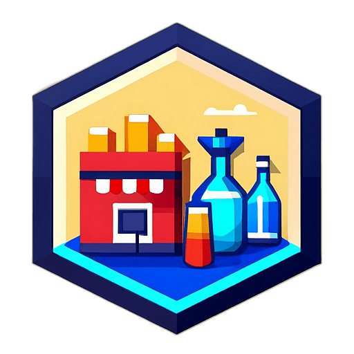 Liquor Store, Minimalist App Icon - Circle Icon Bevel Border