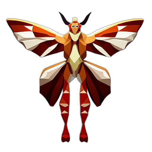 Atlas Moth, Children'S Cartoon Animation Style -  Full Body, Single View, No Shadow