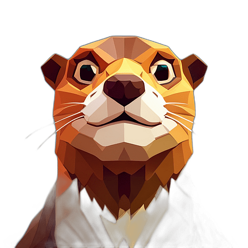 Otter, Cartoon Character - In The Style Of Pixar, Single View, No Shadow